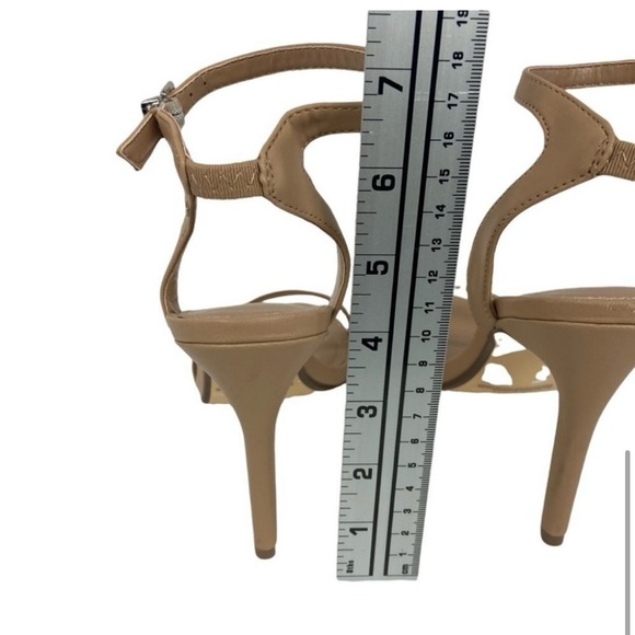 NEW Nordstrom Nude Tan Beige Ankle Strap Heels Minimalist Capsule Wardrobe 8.5 - Picture 7 of 8